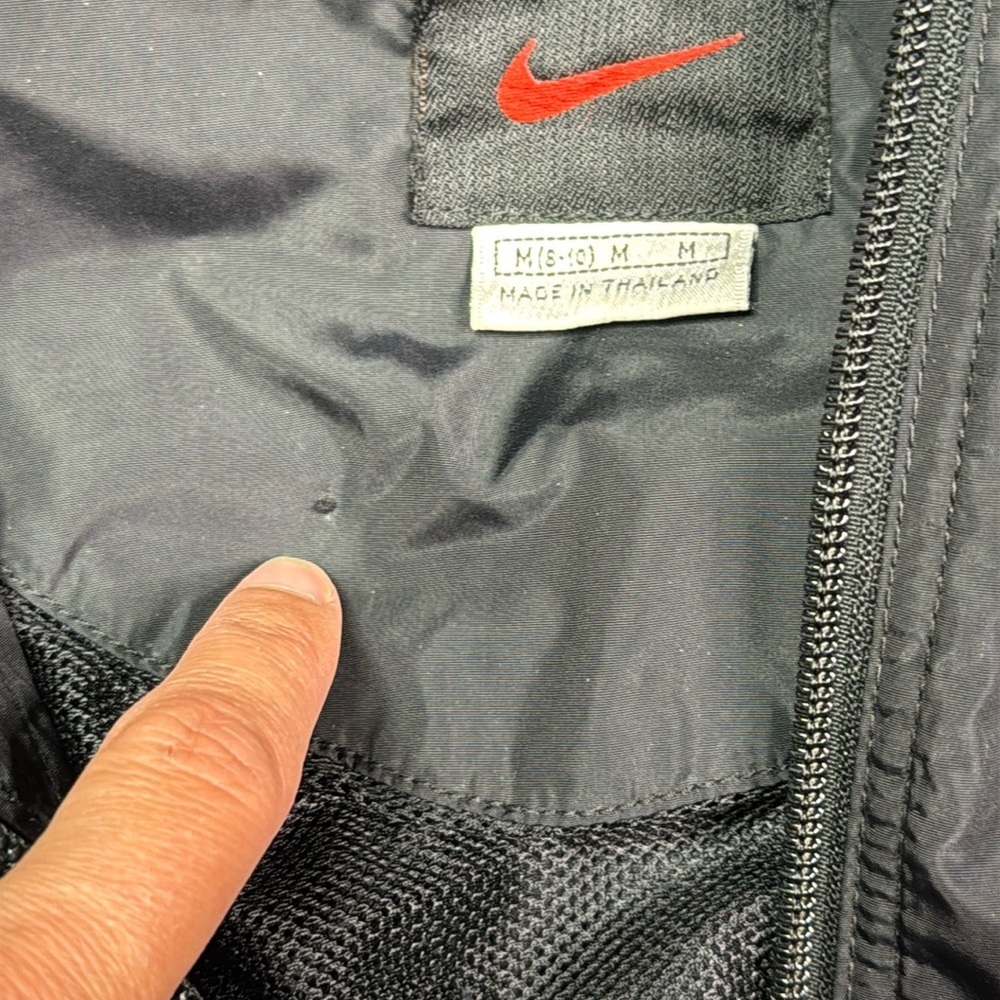 Vintage Nike Black Full Zip Nylon Windbreaker Jacket Size Medium - Picture 10 of 11
